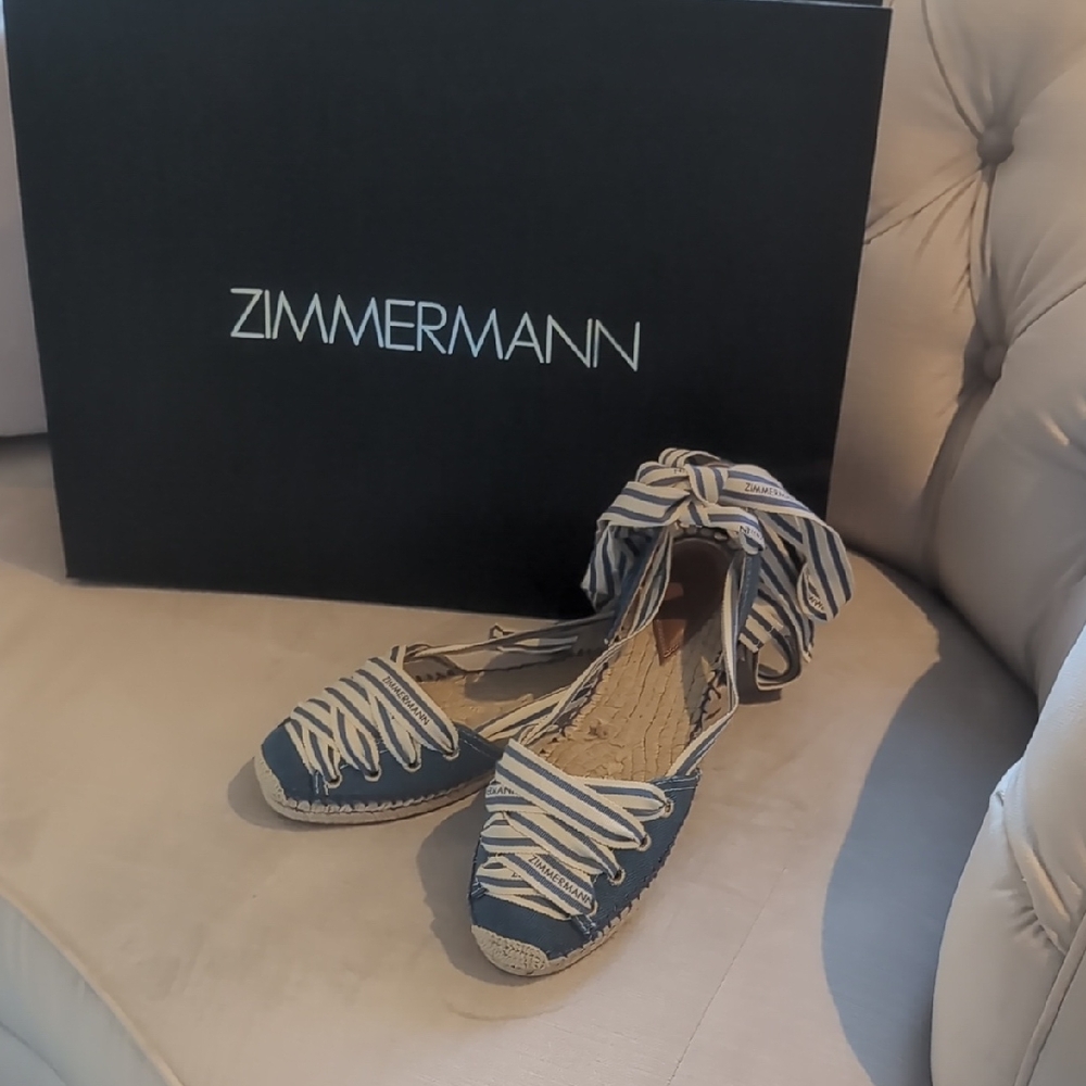 Zimmermann Navy and Cream Espadrilles - Picture 1 of 4